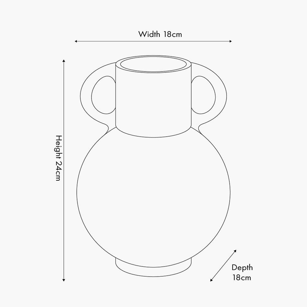 Black Metal Vase with Handles.