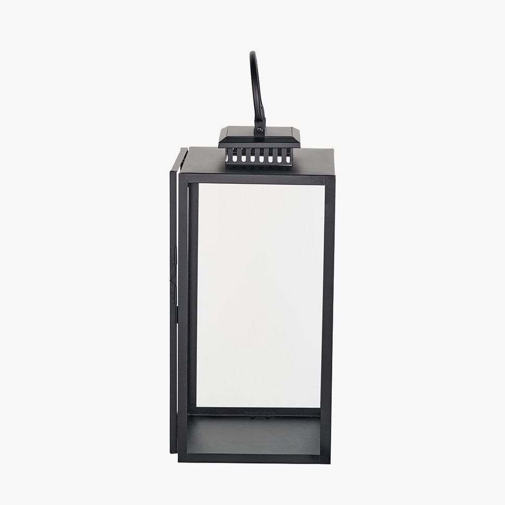 Pacific Lifestyle Accessories Black Stainless Steel and Glass Large Rectangular Lantern House of Isabella UK