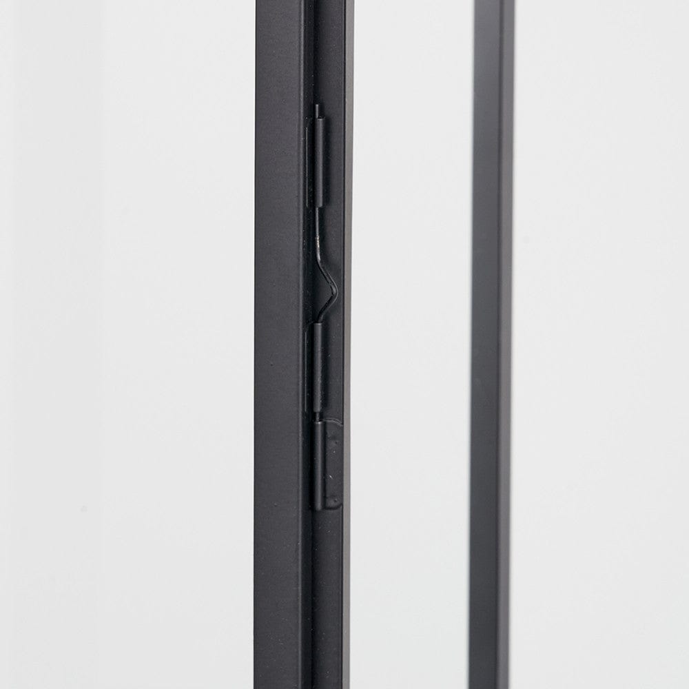 Pacific Lifestyle Accessories Black Stainless Steel and Glass Large Rectangular Lantern House of Isabella UK