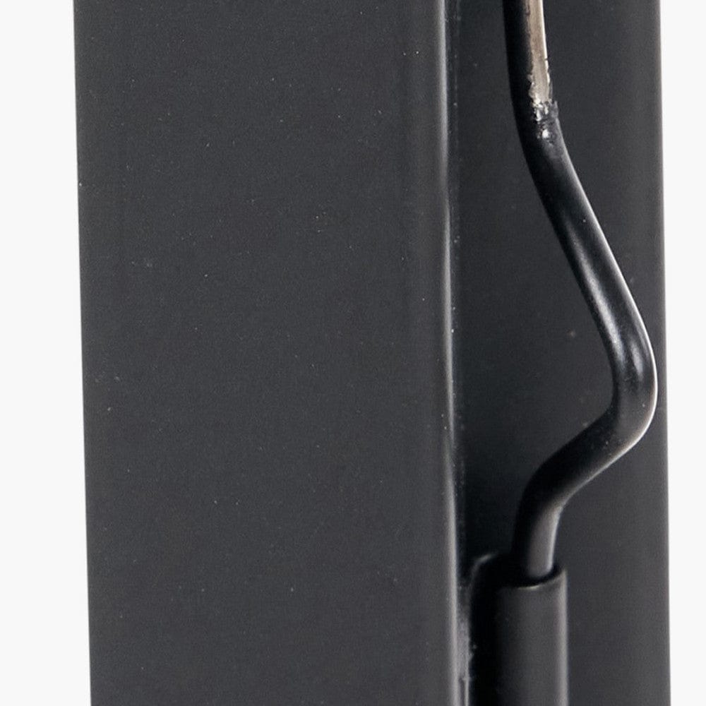 Black Stainless Steel and Glass Medium Tall Lantern.