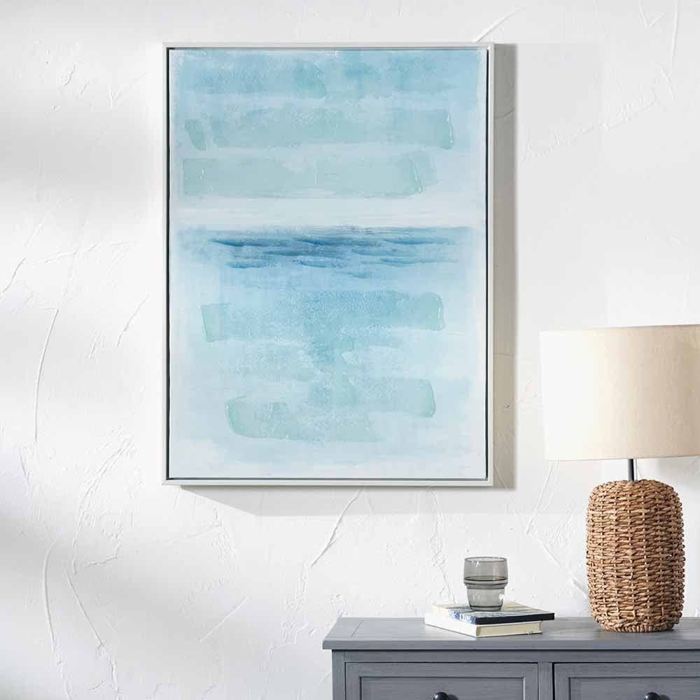 Pacific Lifestyle Accessories Blues Abstract Canvas with White Frame House of Isabella UK