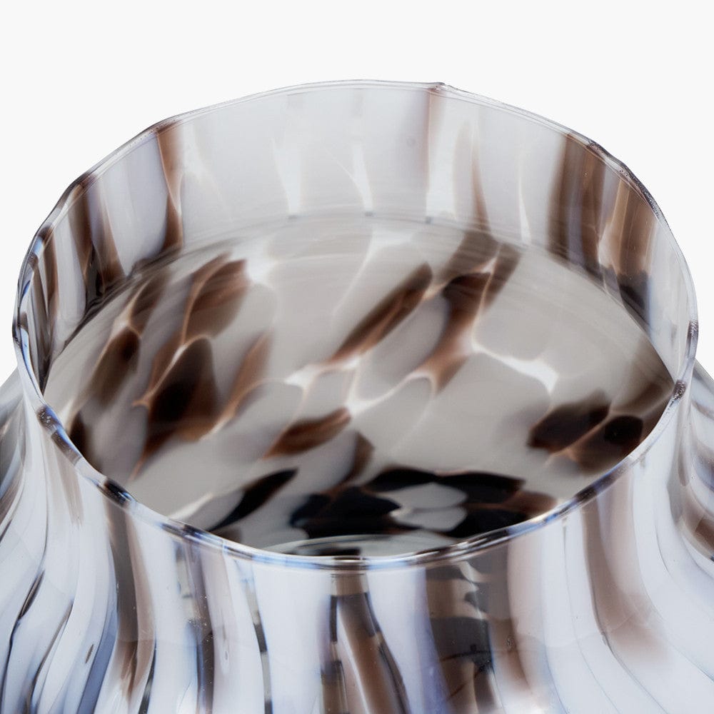 Pacific Lifestyle Accessories Brown and White Tortoiseshell Glass Vase House of Isabella UK