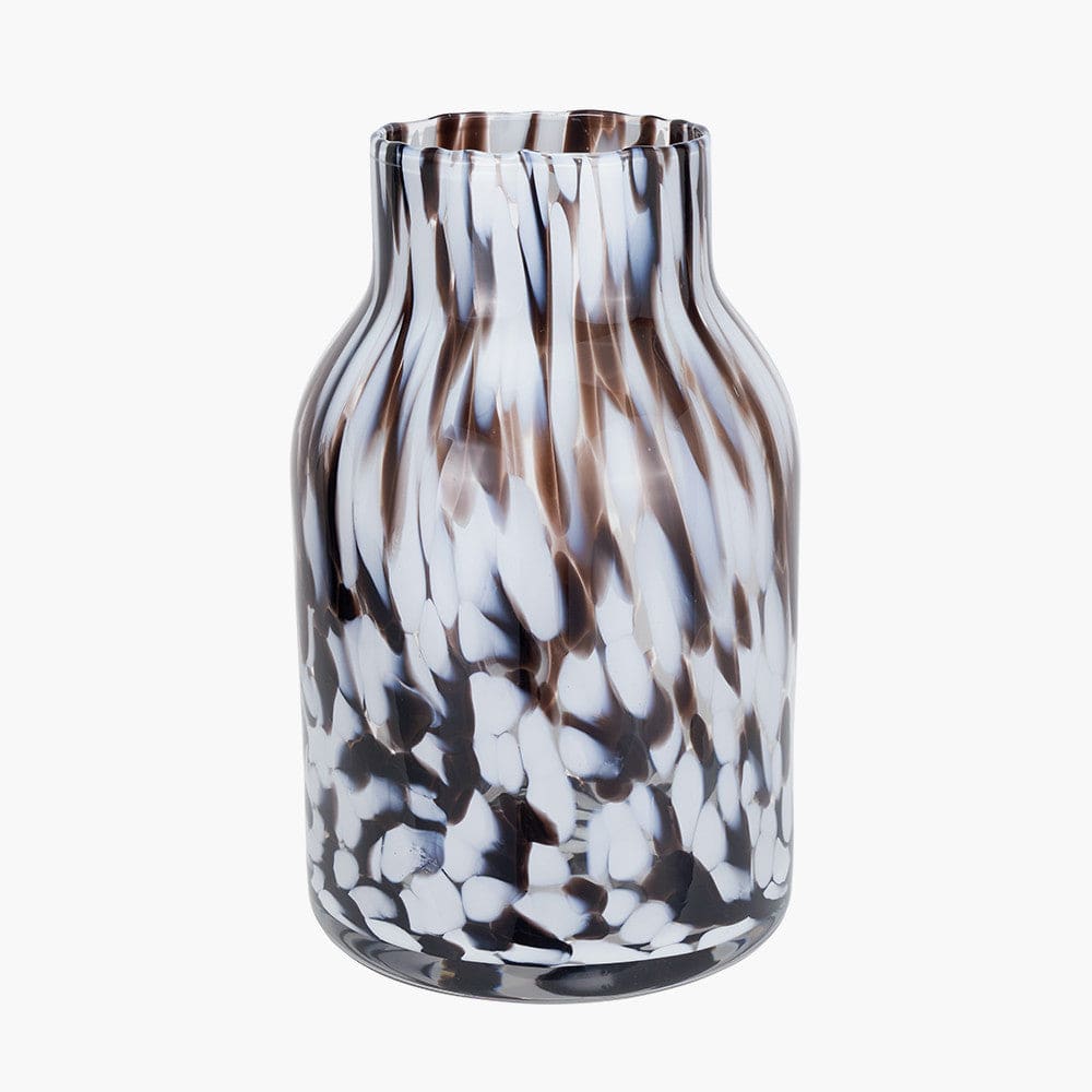 Pacific Lifestyle Accessories Brown and White Tortoiseshell Glass Vase Tall House of Isabella UK