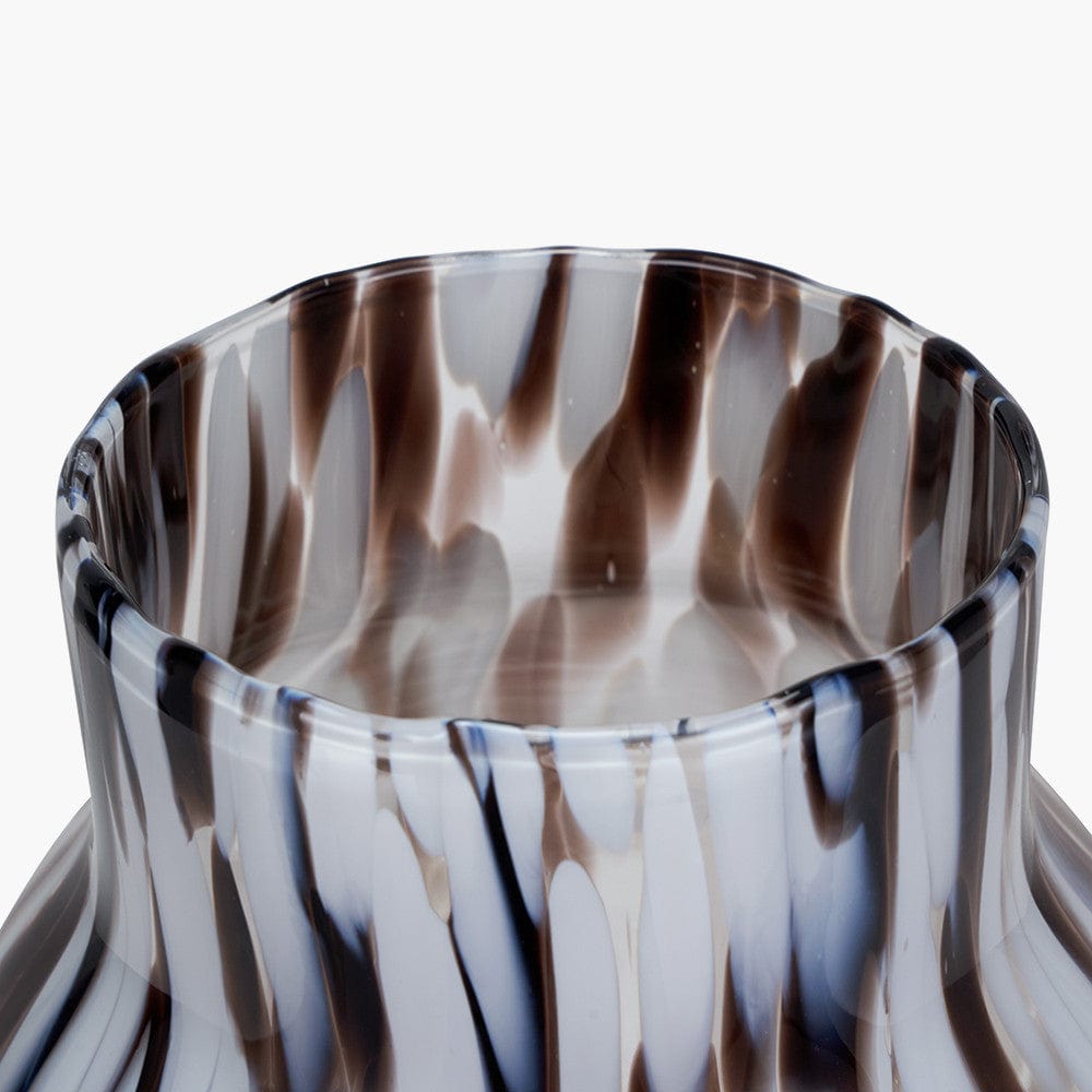 Pacific Lifestyle Accessories Brown and White Tortoiseshell Glass Vase Tall House of Isabella UK