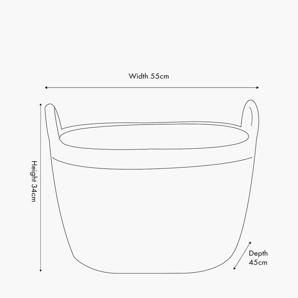 Brown Rattan Oval Handled Laundry Basket.