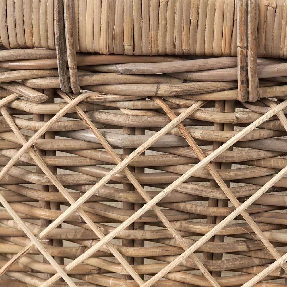Brown Rattan Oval Handled Laundry Basket.