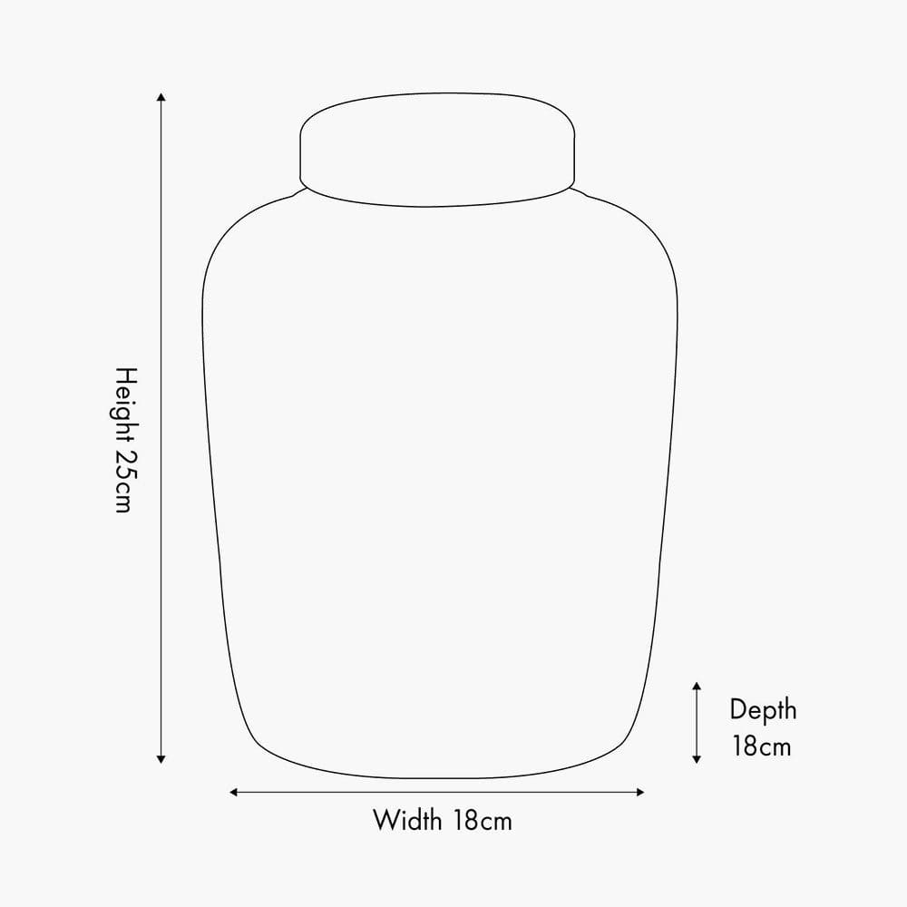 Celia Grey and White Ceramic Geo Pattern Lidded Ginger Jar.