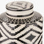 Pacific Lifestyle Accessories Chirala Black and White Ceramic Aztec Design Lidded Ginger Jar House of Isabella UK