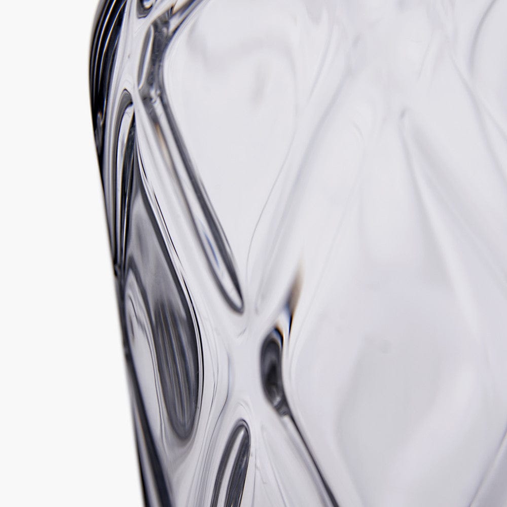 Clear Glass Diamond Optic Vase Small.