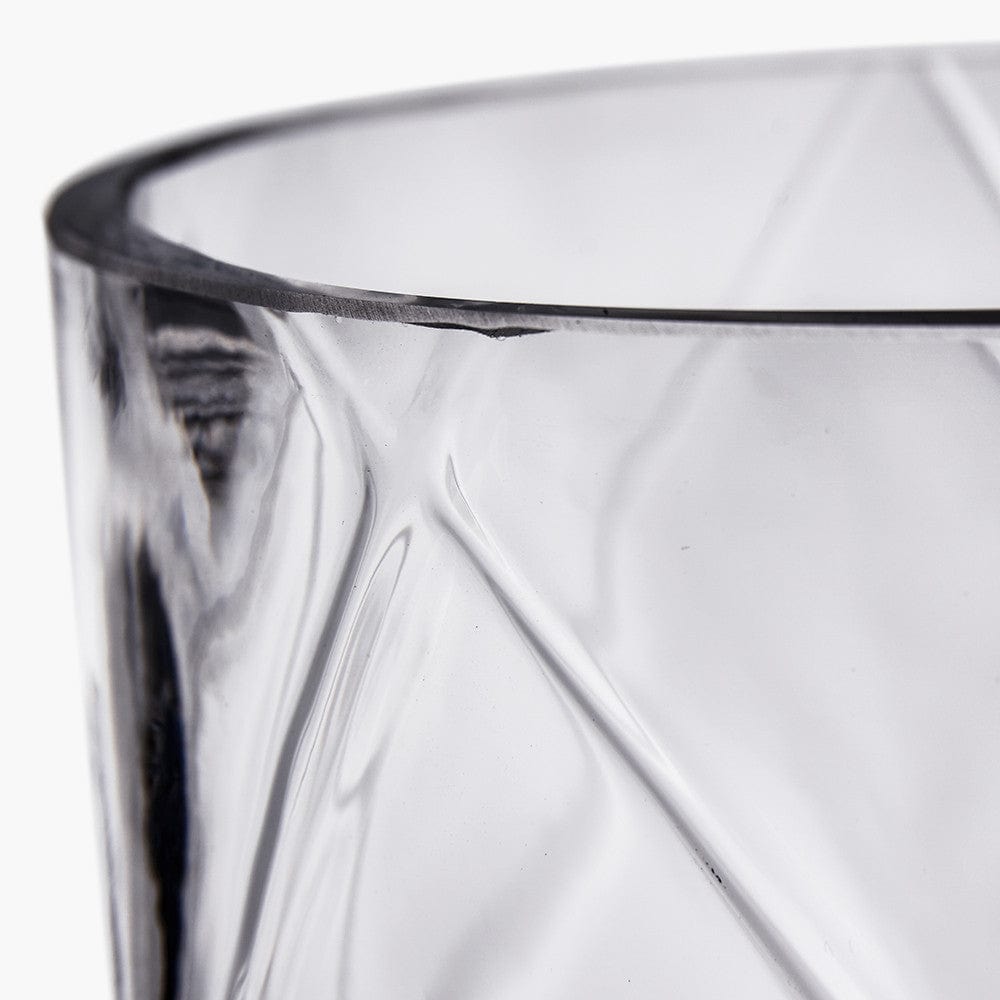 Clear Glass Optic Vase Large.
