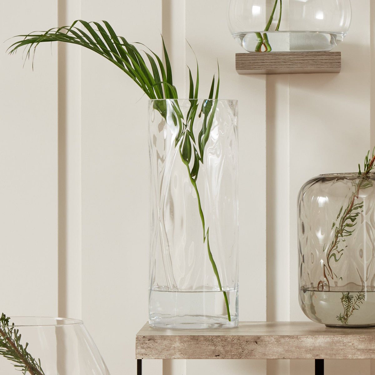 Clear Glass Optic Vase Large.