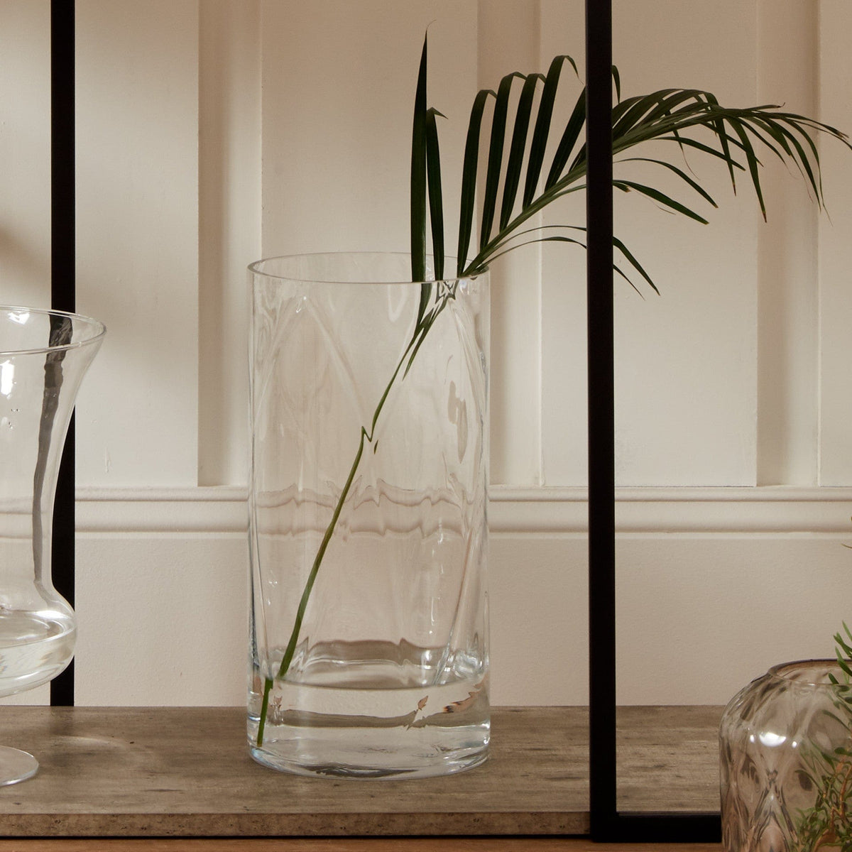 Clear Glass Optic Vase Medium.