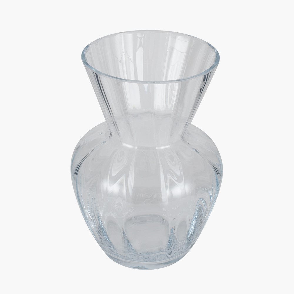 Clear Glass Striped Optic Posy Vase Small.