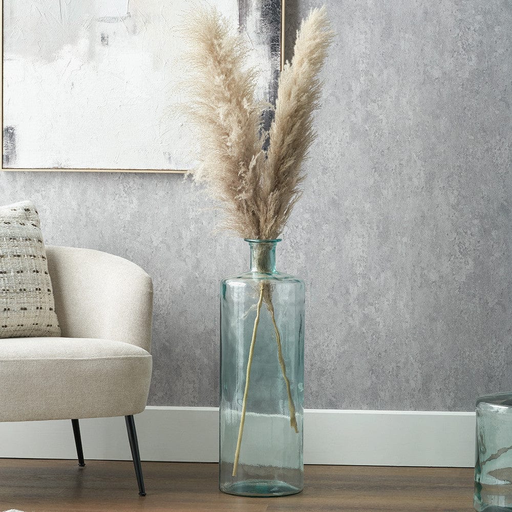 Clear Recycled Glass Tall Bottle Vase.