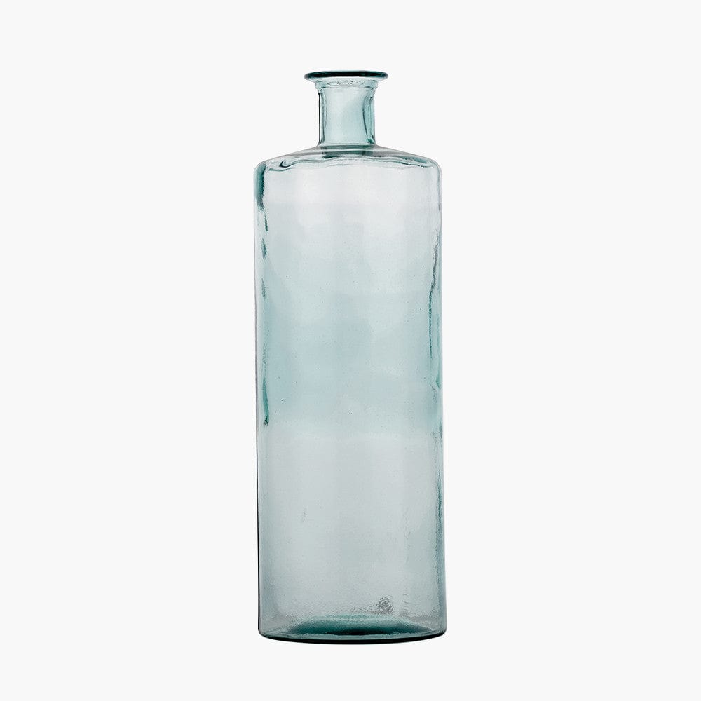 Clear Recycled Glass Tall Bottle Vase.