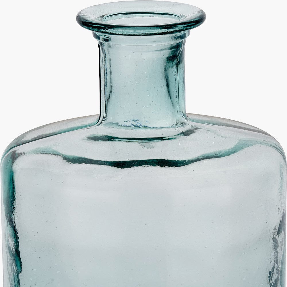 Clear Recycled Glass Tall Bottle Vase.