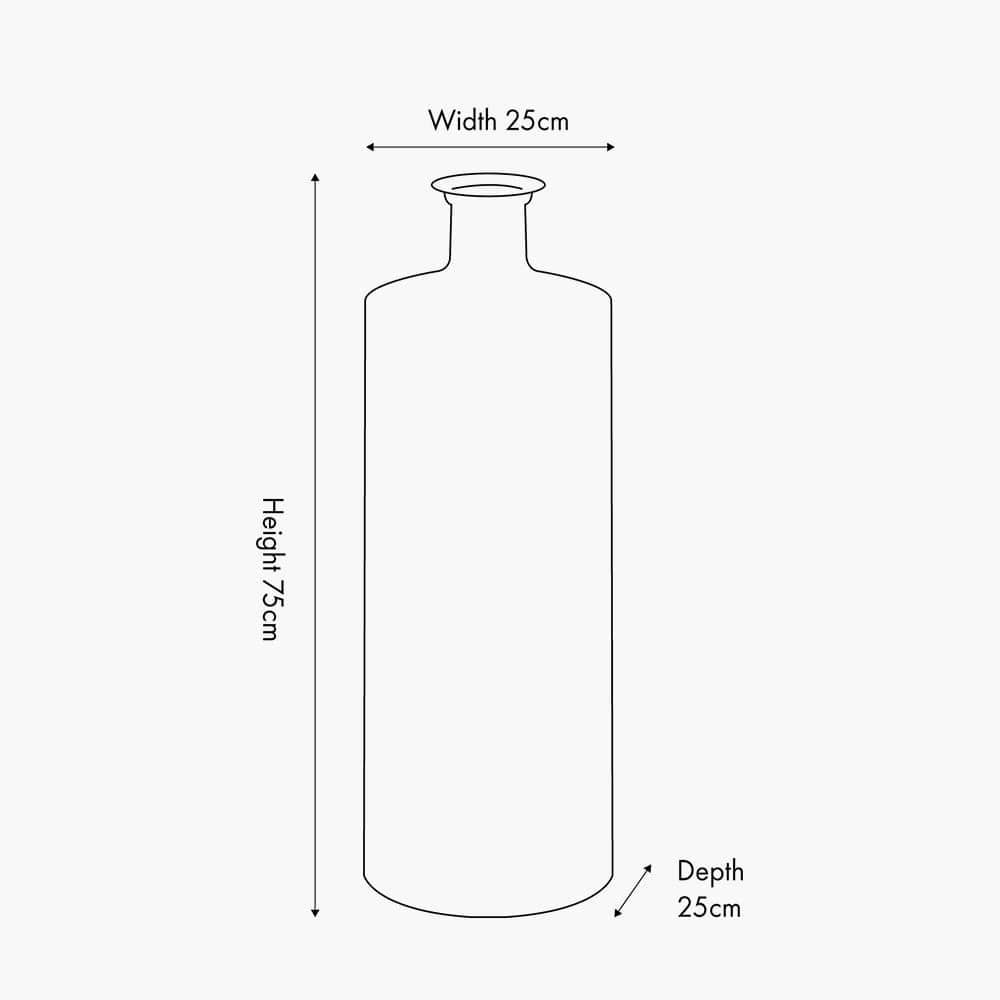 Clear Recycled Glass Tall Bottle Vase.