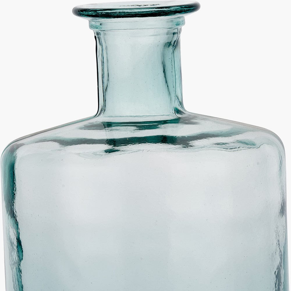 Clear Recycled Glass Tall Bottle Vase.