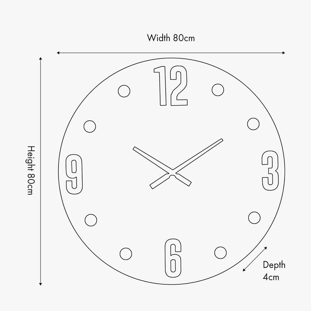 Cool Grey and Silver Metal Retro Wall Clock.