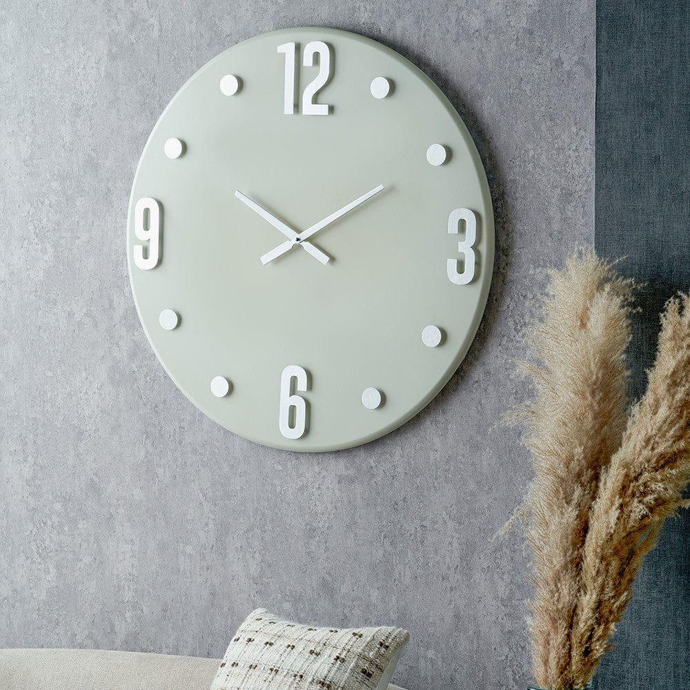 Cool Grey and Silver Metal Retro Wall Clock.