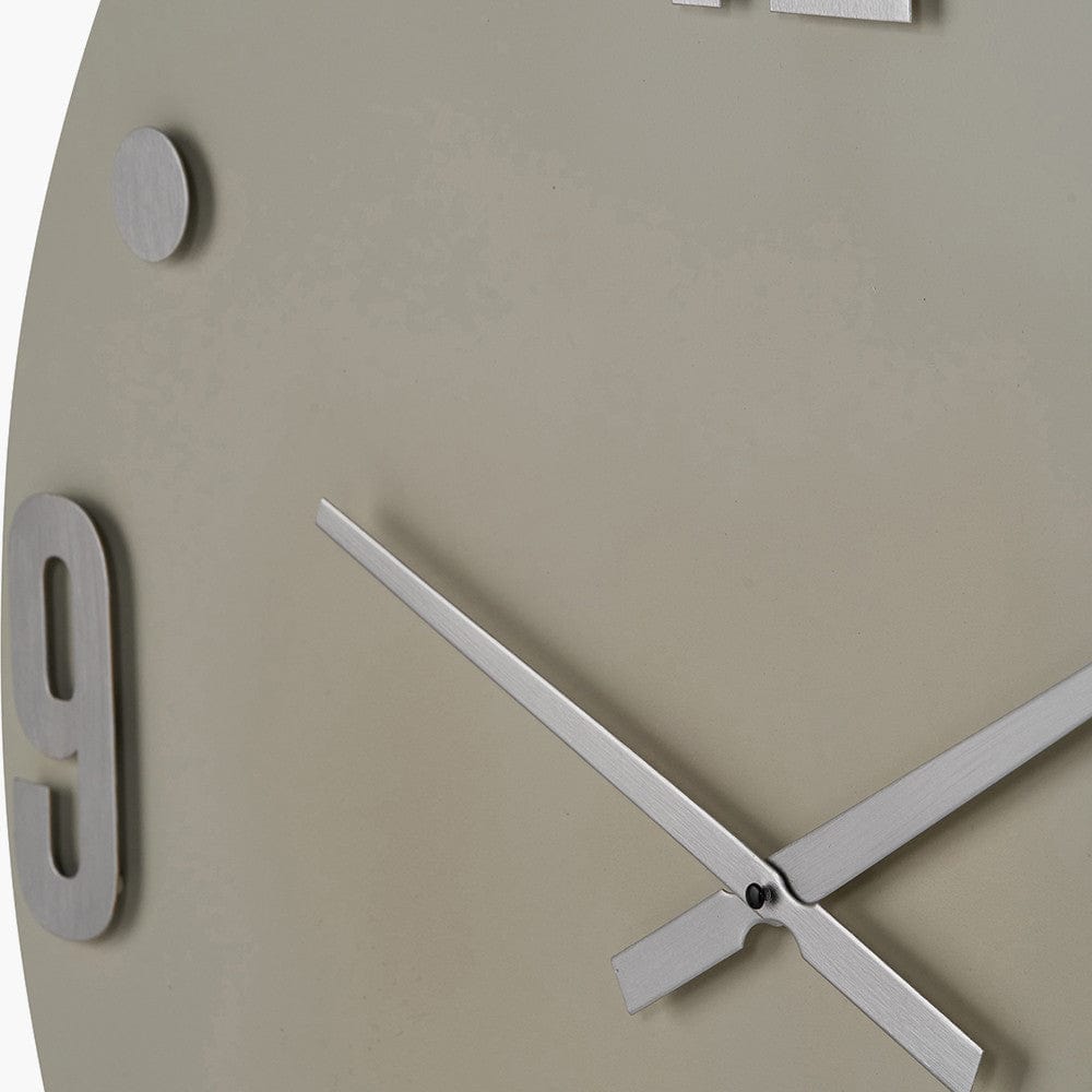 Cool Grey and Silver Metal Retro Wall Clock.