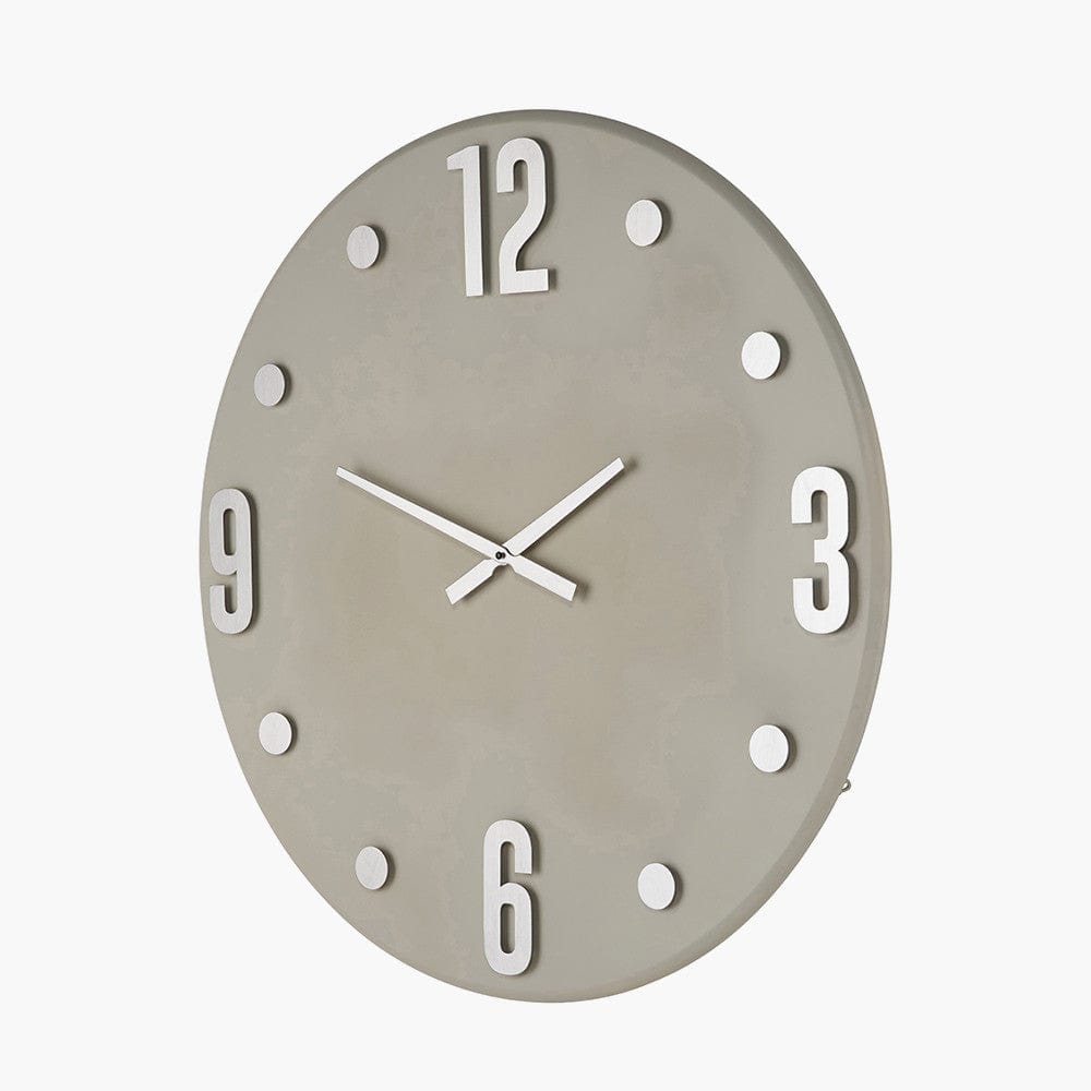 Cool Grey and Silver Metal Retro Wall Clock.