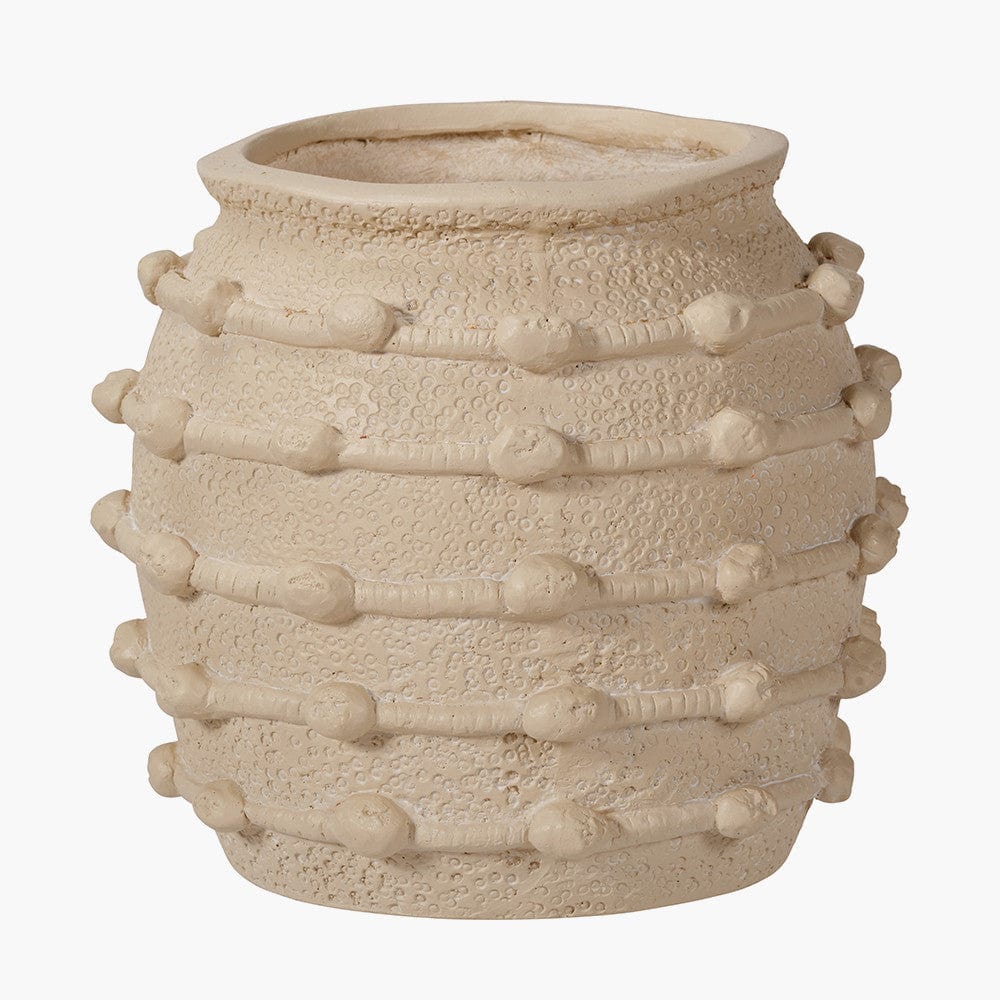 Pacific Lifestyle Accessories Cream Bobble Fibrestone Decorative Planter House of Isabella UK