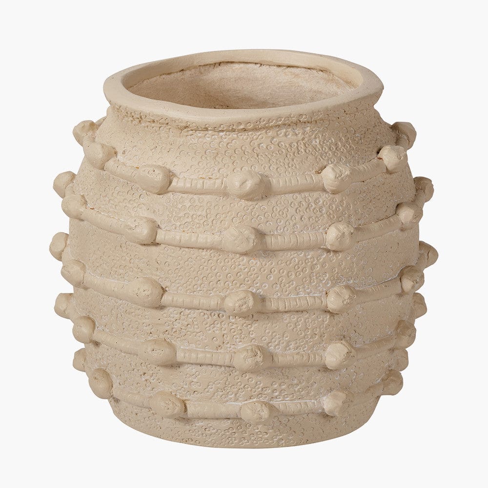 Pacific Lifestyle Accessories Cream Bobble Fibrestone Decorative Planter House of Isabella UK