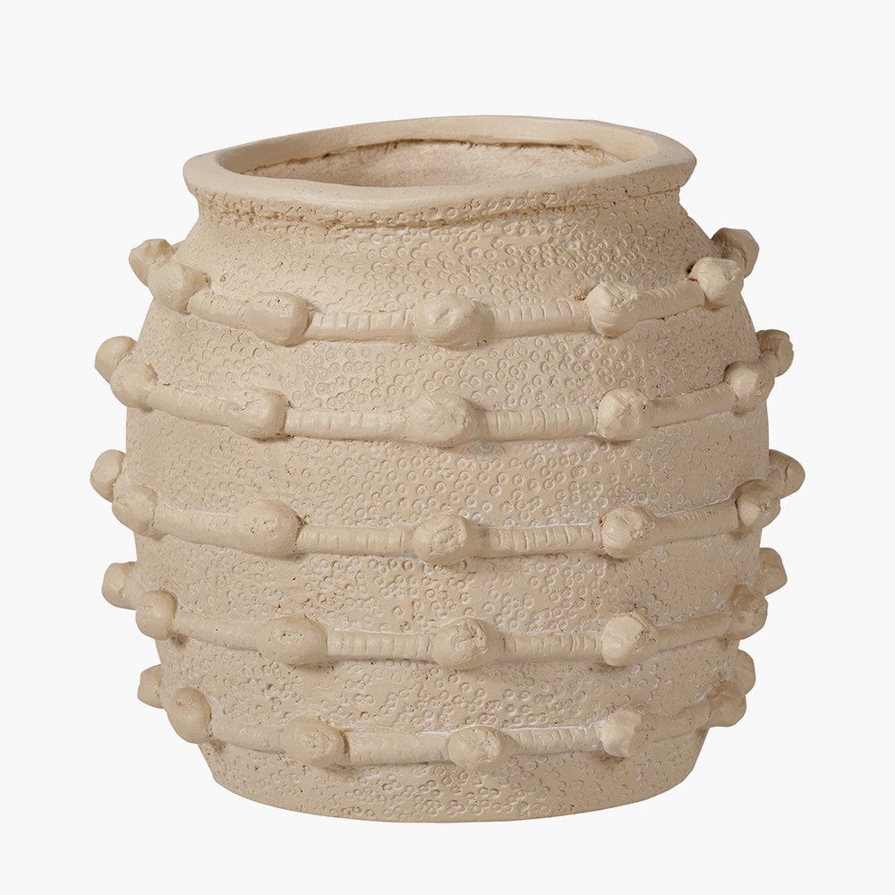 Pacific Lifestyle Accessories Cream Bobble Fibrestone Decorative Planter House of Isabella UK