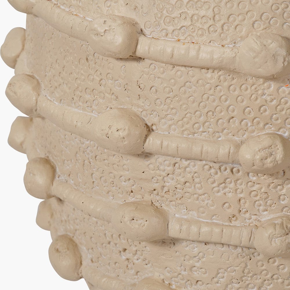 Pacific Lifestyle Accessories Cream Bobble Fibrestone Decorative Planter House of Isabella UK