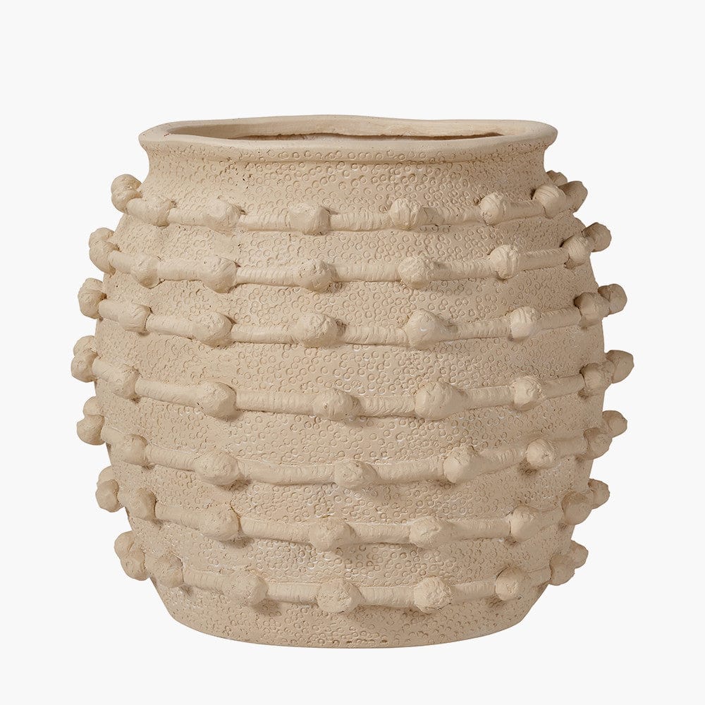 Cream Bobble Fibrestone Decorative Planter Large.