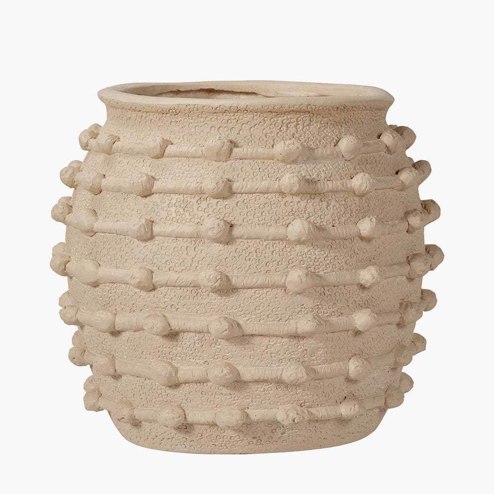 Cream Bobble Fibrestone Decorative Planter Large.
