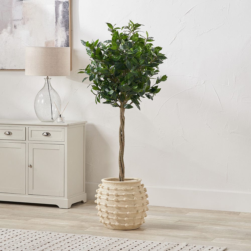Cream Bobble Fibrestone Decorative Planter Large.