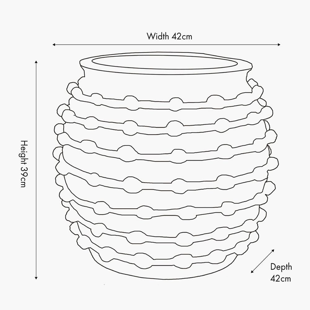 Cream Bobble Fibrestone Decorative Planter Large.
