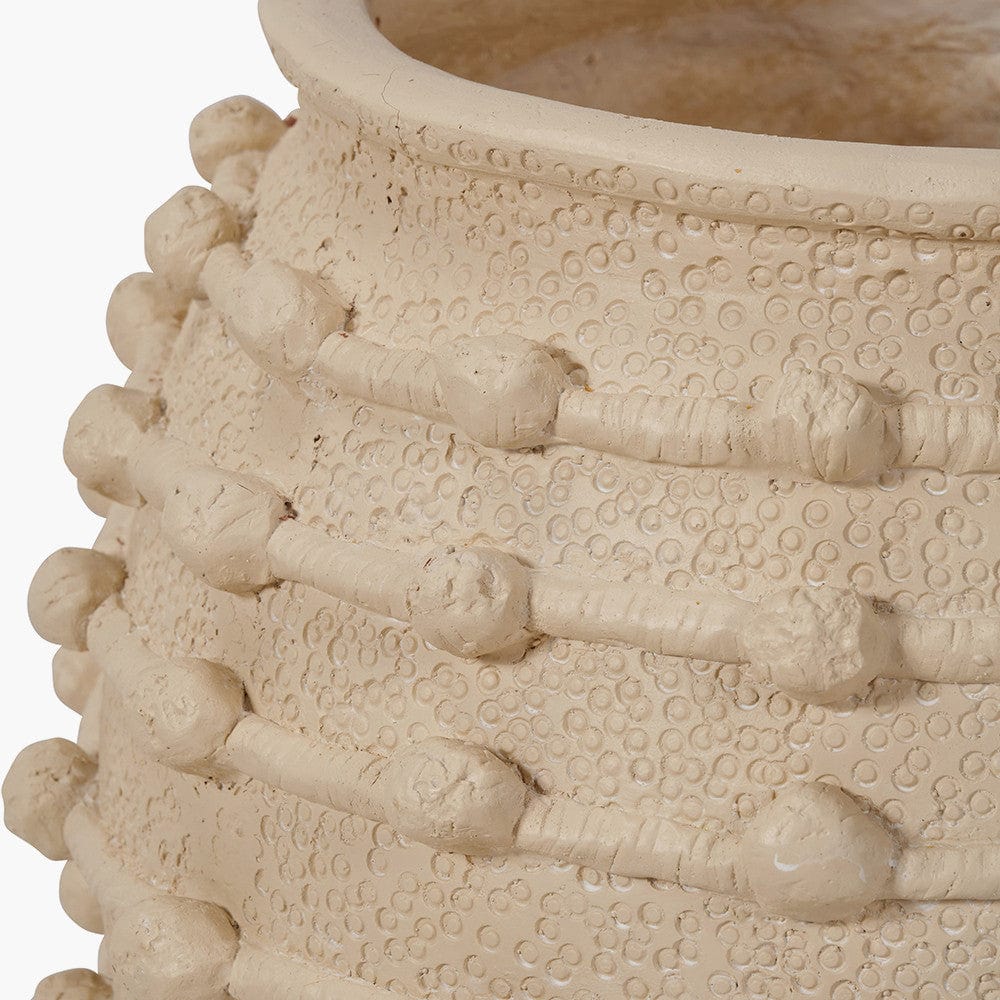 Cream Bobble Fibrestone Decorative Planter Large.