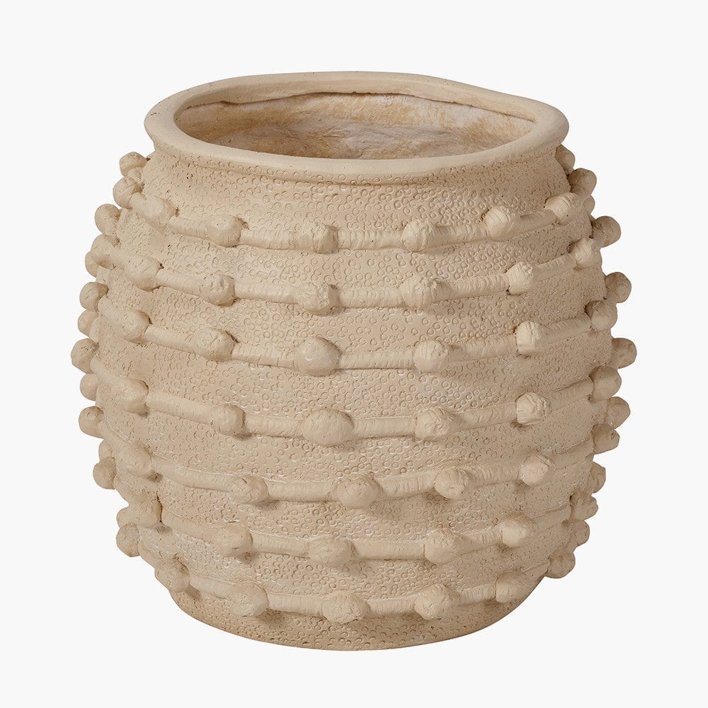 Cream Bobble Fibrestone Decorative Planter Large.