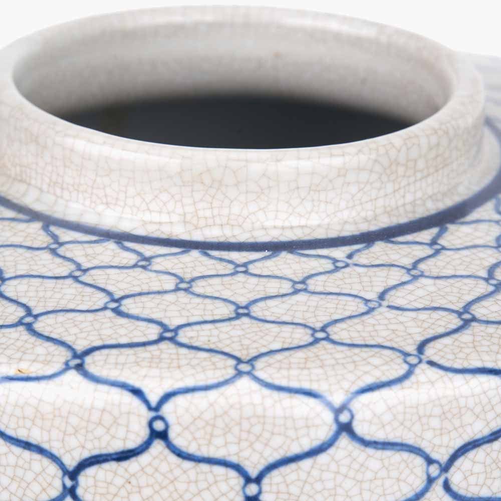 Demetri Grey and Blue Ceramic Lidded Ginger Jar.