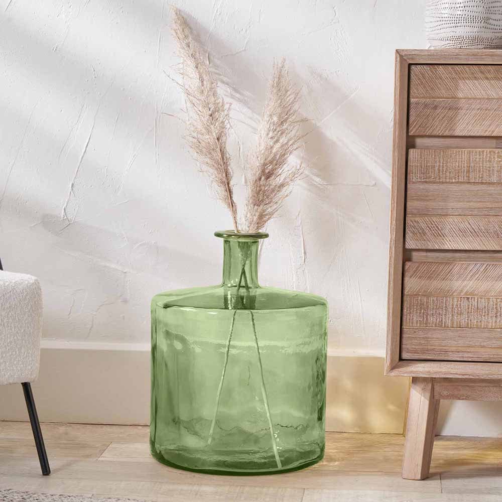 Forest Green Recycled Glass Bottle Vase.