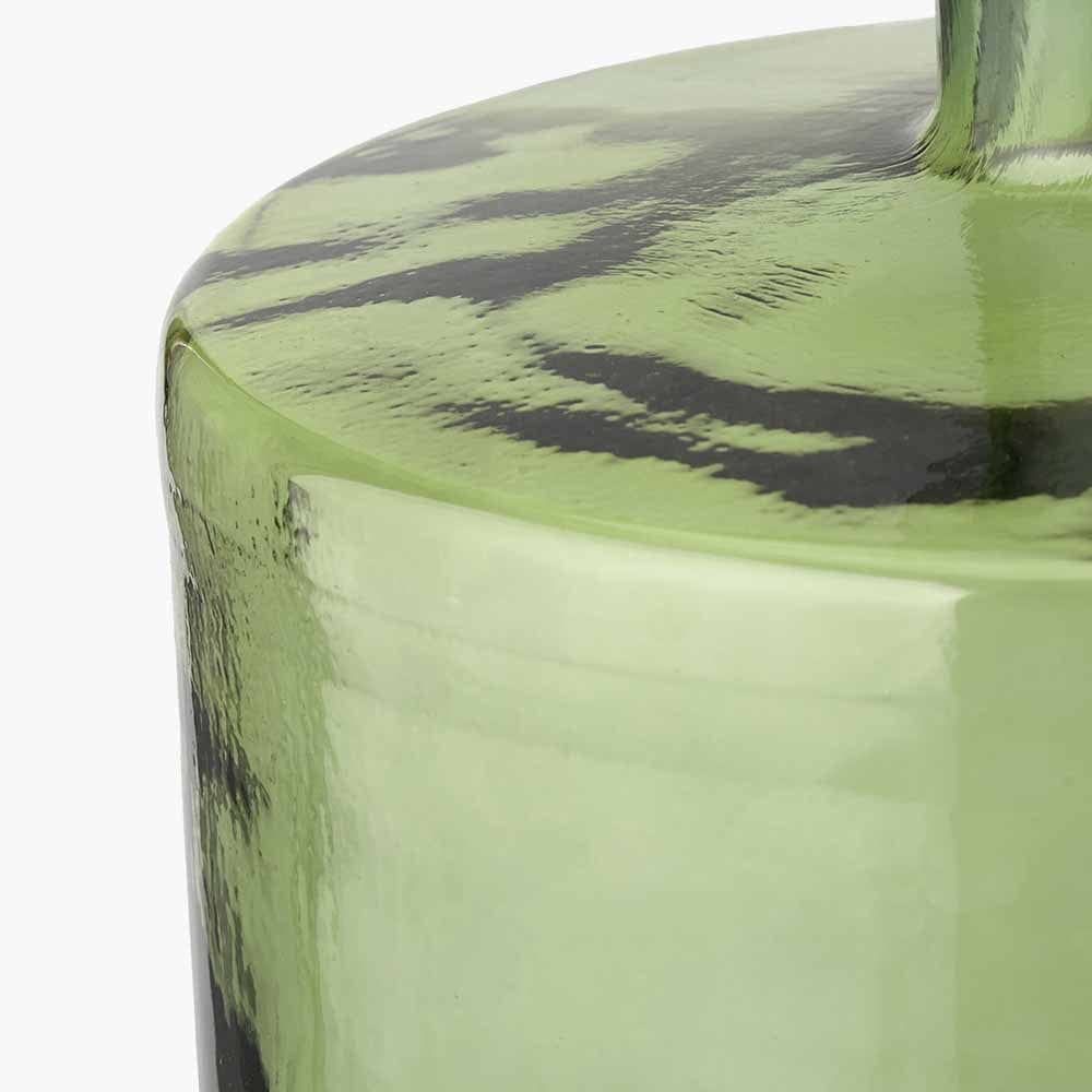 Forest Green Recycled Glass Bottle Vase.