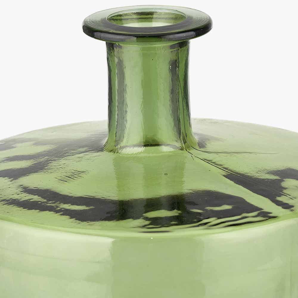 Forest Green Recycled Glass Bottle Vase.