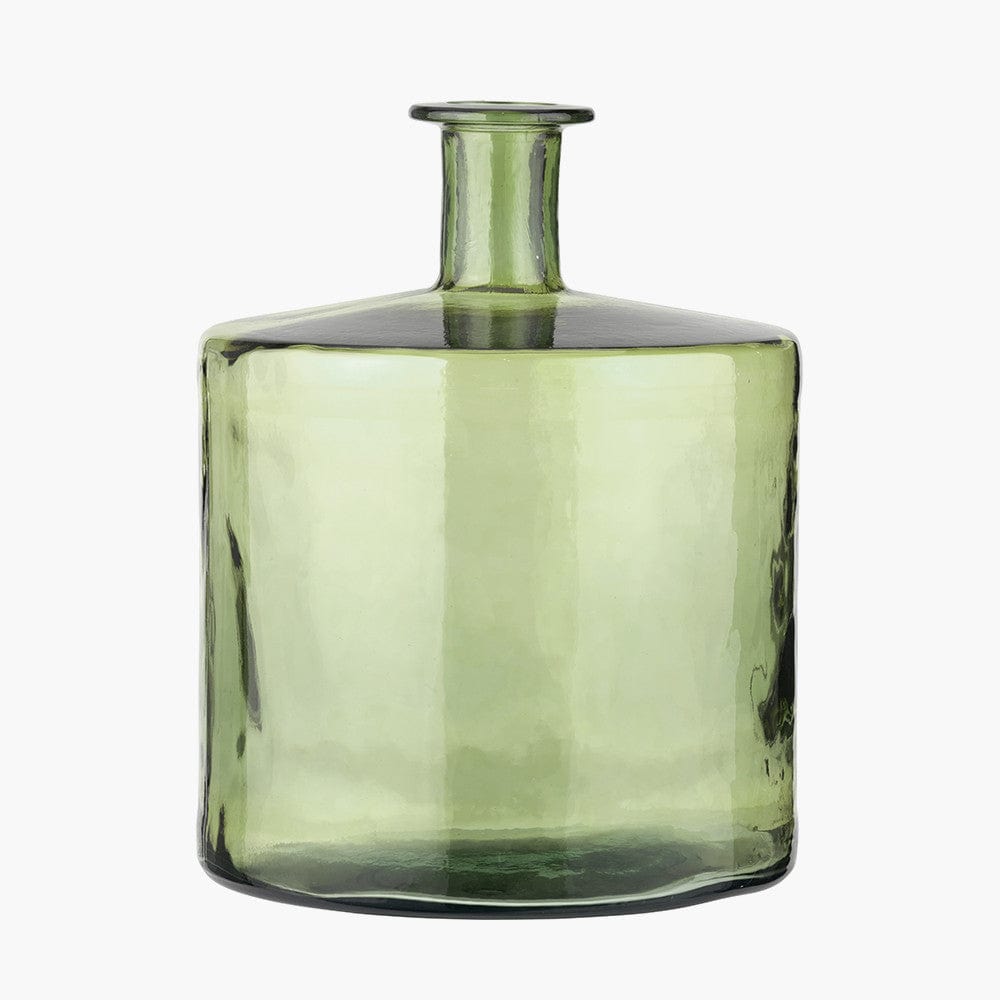 Forest Green Recycled Glass Bottle Vase.