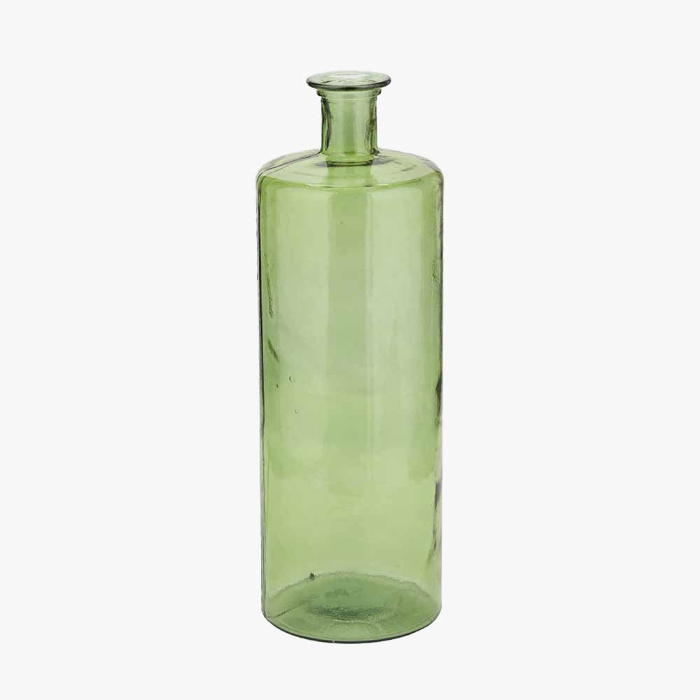 Forest Green Recycled Glass Bottle Vase Tall.