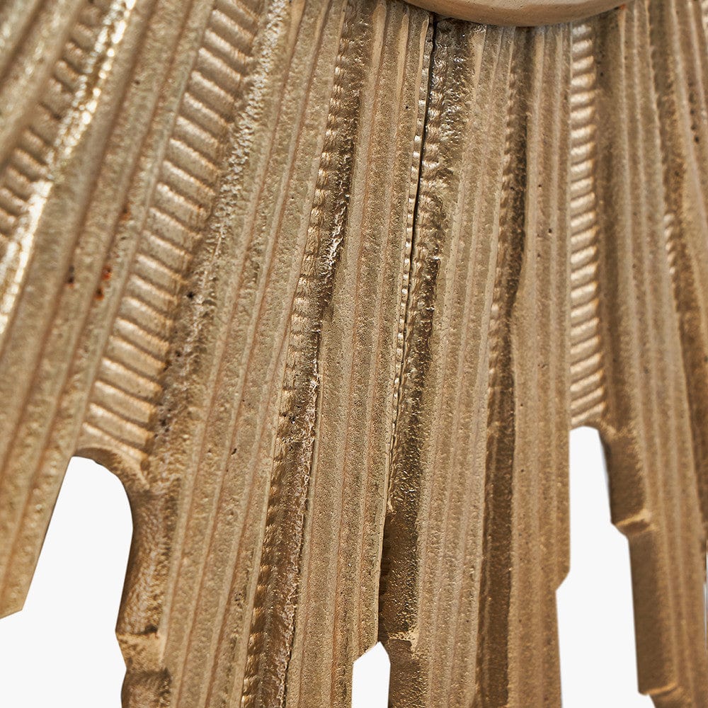 Gold Metal and Black Face Starburst Wall Clock.