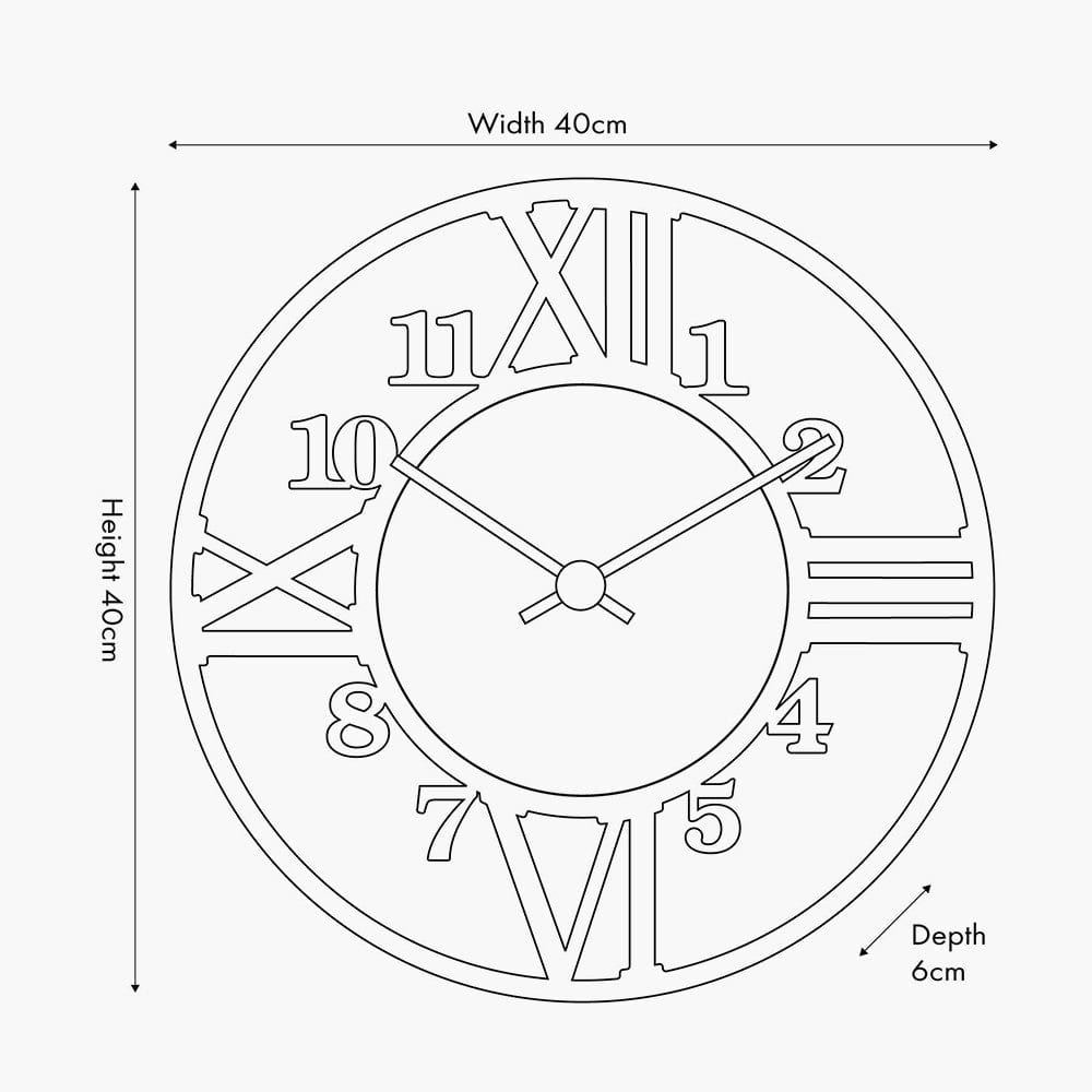 Gold Metal and White Face Round Wall Clock.