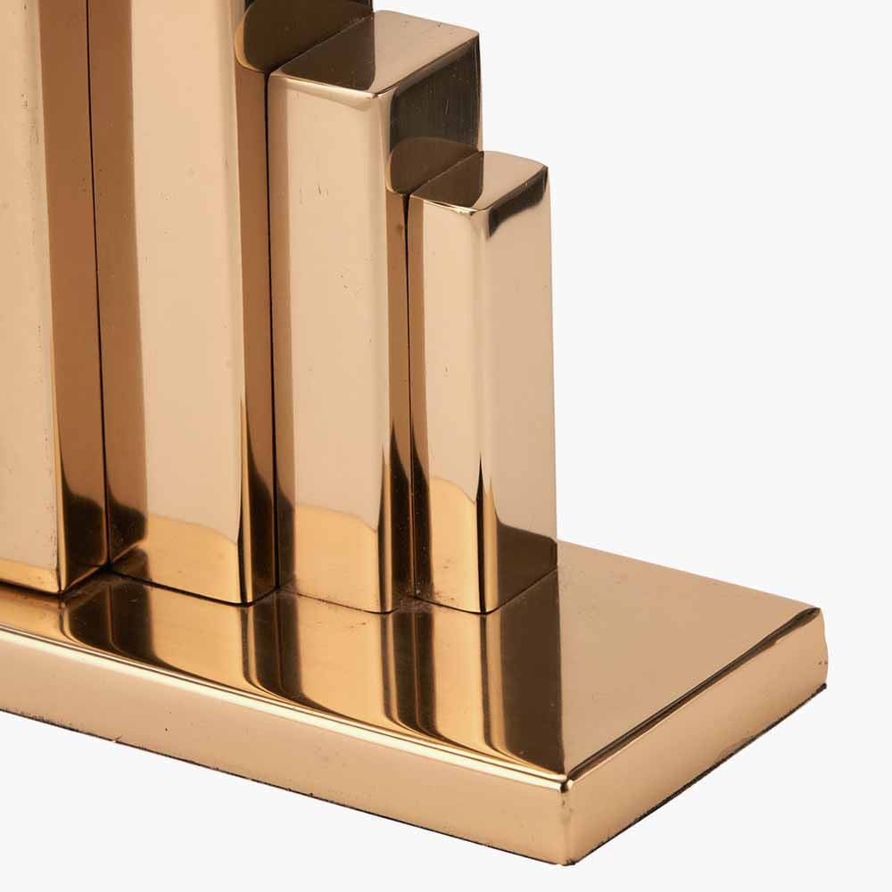 Gold Metal Art Deco Table Clock.