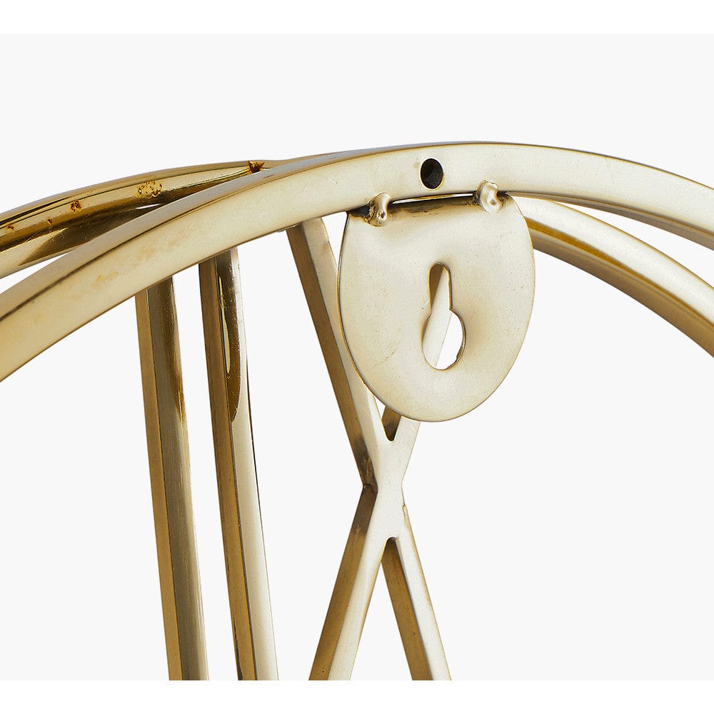 Gold Metal Double Framed Wall Clock.