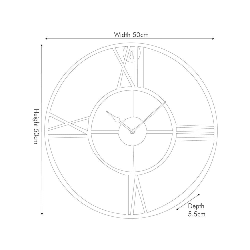 Gold Metal Double Framed Wall Clock.