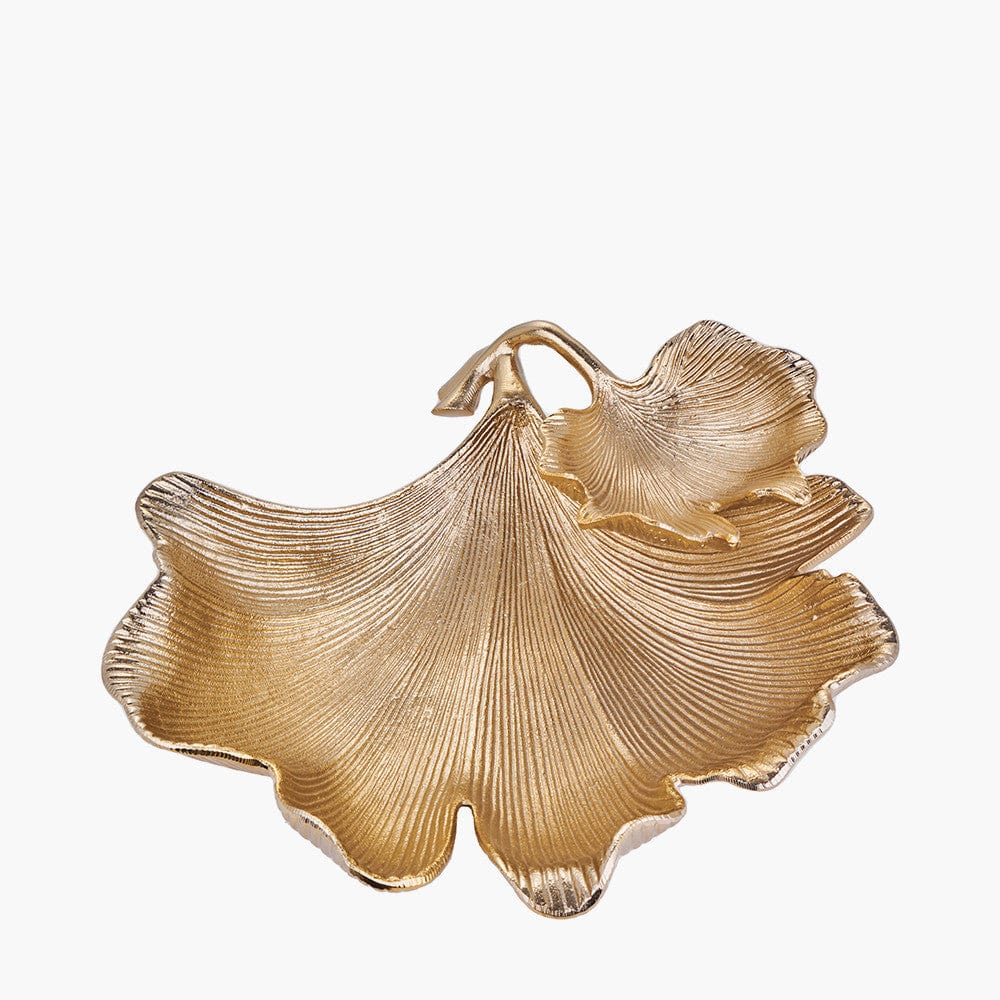 Pacific Lifestyle Accessories Gold Metal Dual Gingko Leaf Bowl House of Isabella UK