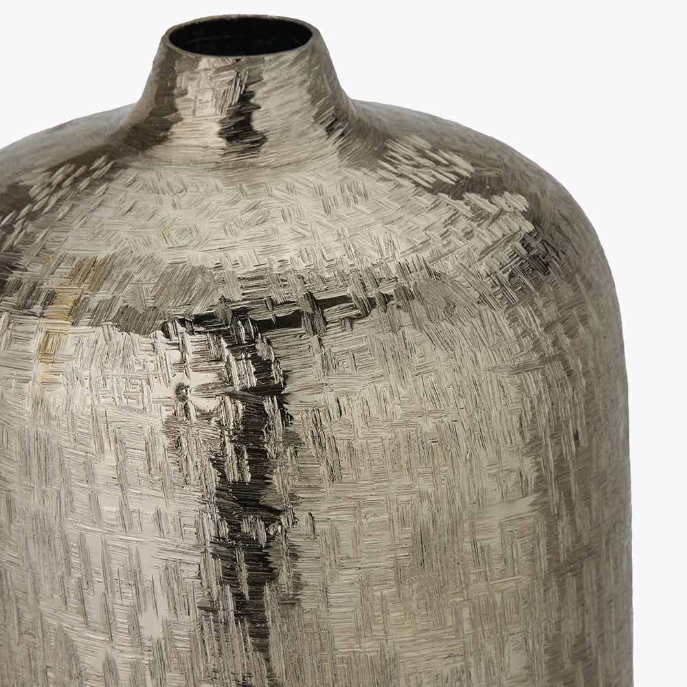 Gold Metal Hammered Vase Tall.