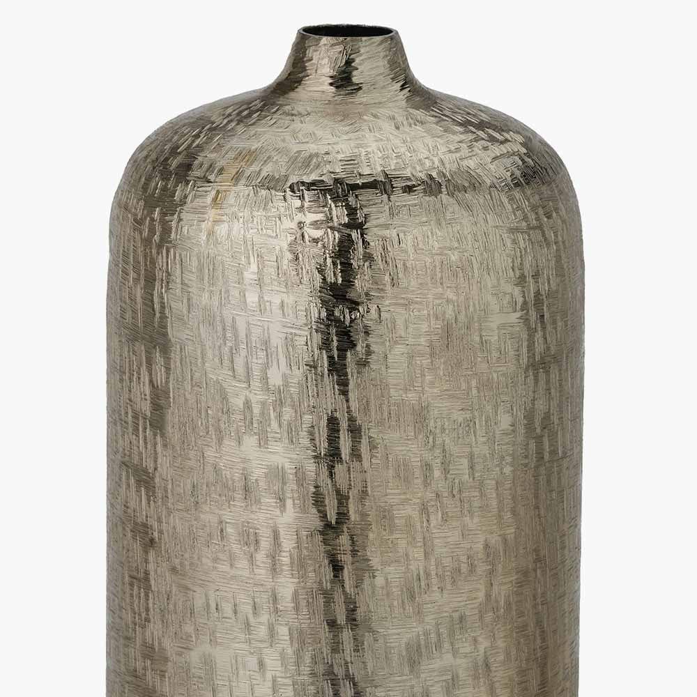 Gold Metal Hammered Vase Tall.